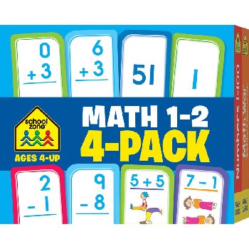 Math 1-2 Flash Cards 4-Pack