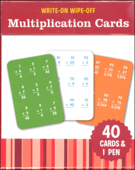 Write-On Wipe-Off Multiplication Cards