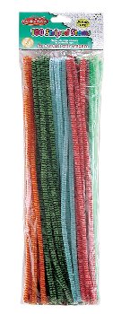 Chenille Stems - Striped Assorted Colors (6mm x 12")