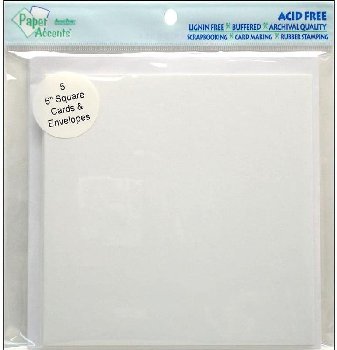 White Cards and Envelopes (6" square) - set of 5