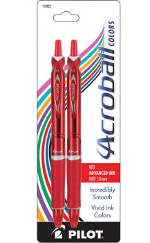 Acroball Colors Medium Point Pen - Red (2 pack)