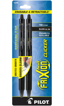 Frixion Clicker Erasable Pen Fine Point - Black (2 pack)