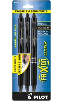 Frixion Clicker Erasable Pen Fine Point - Black (3 pack)