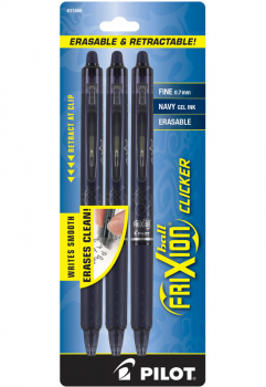 Frixion Clicker Erasable Pen Fine Point - Navy (3 pack)