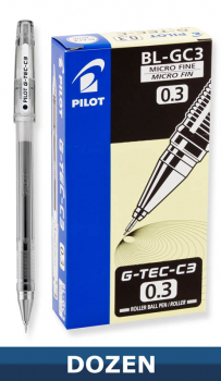 G-Tec-C Gel Micro Fine Point Pen - Black (Box of Dozen)