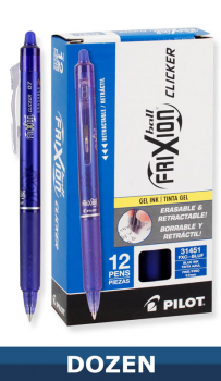 Frixion Clicker Extra Fine Erasable Pen - Blue (box of 12)