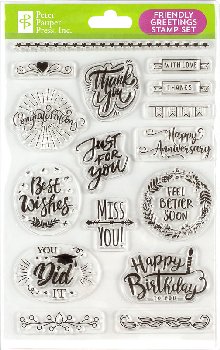 Friendly Greetings Silicone Clear Stamp Set