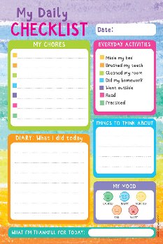 Kids' Daily Checklist Note Pad (60 sheets)