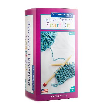 Knitting Scarf Kit by Friendly Loom - Blue