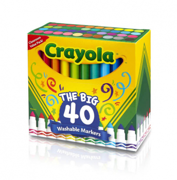 Crayola Ultra-Clean Washable Broad Line Markers 40 count