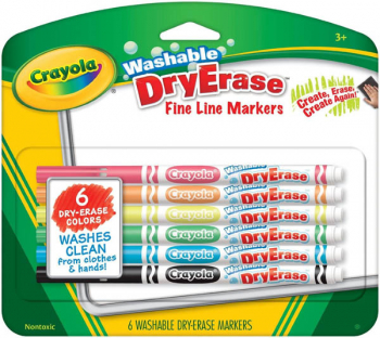 Crayola Washable Dry-Erase Markers, Fine Line 6 count | Crayola