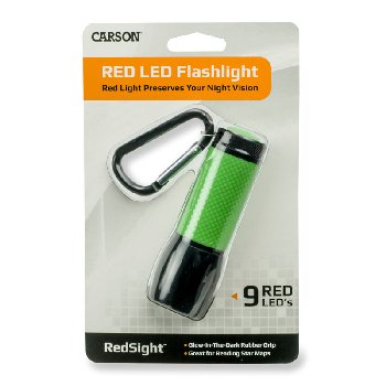 Carson RedSight Red LED Flashlight For Reading Astronomy Star Maps and Preserving Night Vision