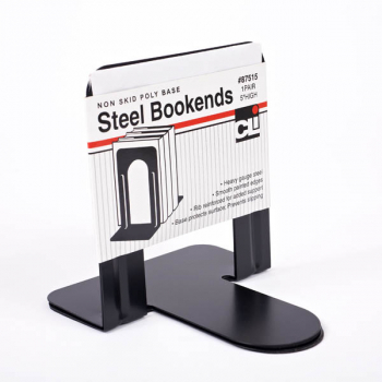 Bookends - 5" Steel, Non Skid, Black (1 Pair)