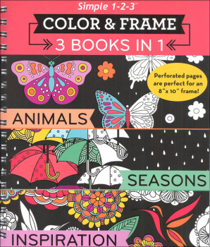 Color & Frame 3 Books in 1: Animals, Seasons, Inspiration