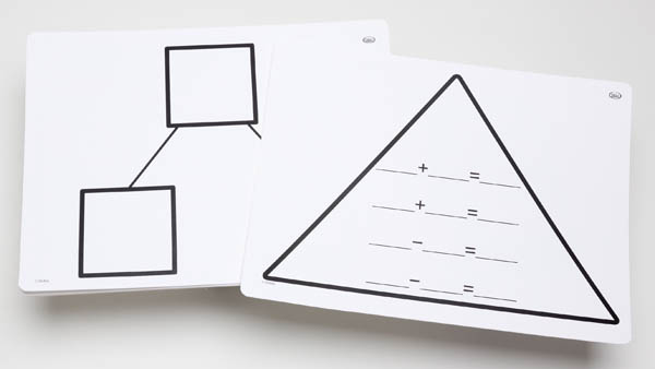 Write-On/Wipe-Off Fact Family Triangle Mats: Addition