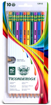 Ticonderoga #2 Soft Neon Striped Pencils - 10 count