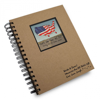 Let's Go See: All 50!: Visiting the 50 States Journal - Write it Down Full Size Kraft Collection 200-page Journal
