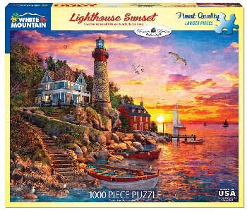 Lighthouse Sunset Jigsaw Puzzle (1000 piece)