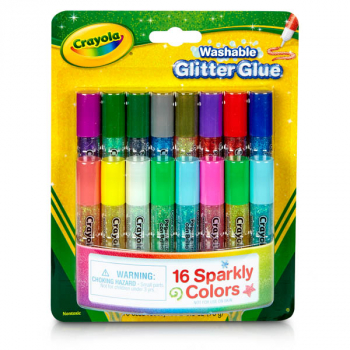 Crayola Mini Washable Glitter Glue - 16 count