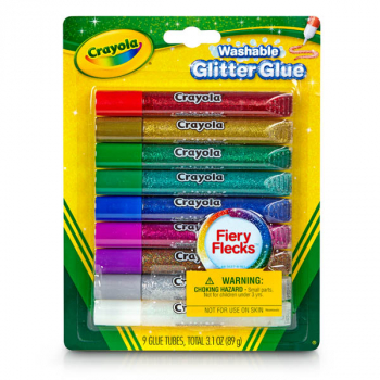 Crayola Washable Glitter Glue - Fiery Flecks - 9 count