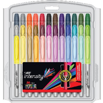 BIC Intensity Permanent Marker Fashion Colors - Fine Point (36 pack)