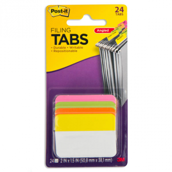 Post-It Tabs 2" Solid Assorted Bright Colors (24 pack)