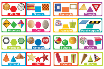 Shapes and Solids Mini Bulletin Board Sets: 16 pieces