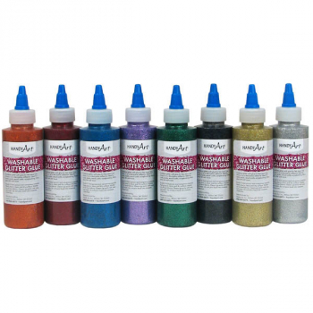 Washable Glitter Glue Primary Colors Set of 8 (4 oz.)