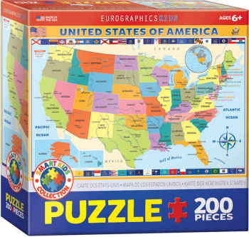 Map of the U.S. Puzzle - 200 Pieces