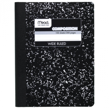 Mead Black Marble Composition Book 100 Sheets