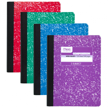 Mead Square Deal Color Composition Book 3-Subject 120 Sheets
