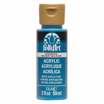 Folkart Color Acrylic Paint Azure Blue - 2 oz | Plaid Enterprises