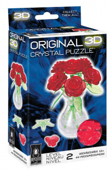 3D Crystal Puzzle - Roses in a Vase