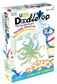 U-Create Doodletop Twister Double Doodle Kit with 2 Tops Marker Pens Creative Art Spiral Spinning Top for Kids Age 5 & Above Drawing Game 