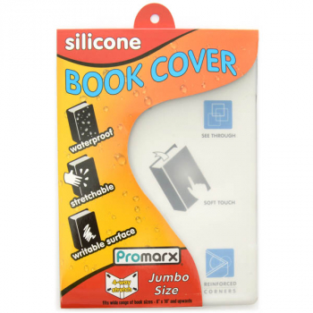 Stretchable Jumbo Silicone Book Cover 9" x 11" Clear
