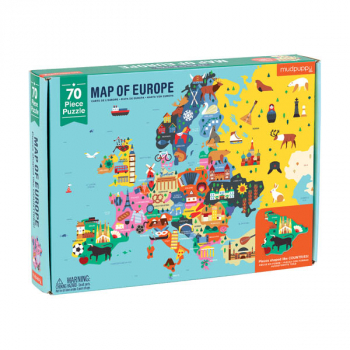 Map of Europe Shaped Puzzle Pieces (70 Piece Set)