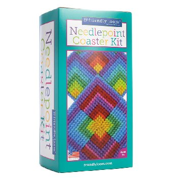 Needlepoint Coaster Kit by Friendly Loom
