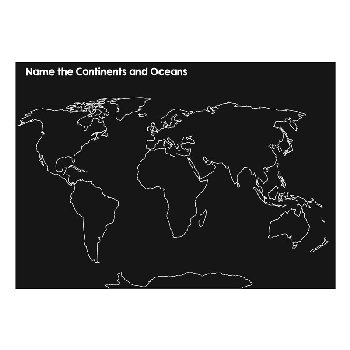 Chalkboard Continents 12" x 17" Mat (Reversible)