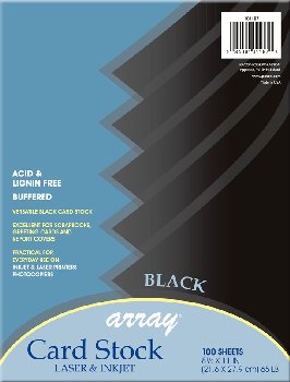 Array Card Stock  8 1/2" x 11" - Black (100 count)