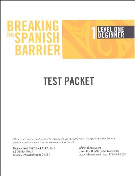Breaking the Spanish Barrier - Level 1 (Beginning) Teacher Test Packet (print)