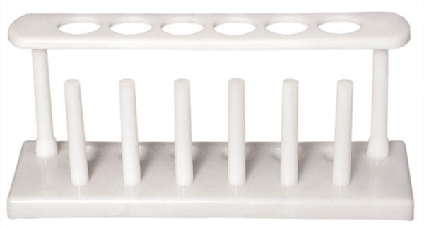 Test Tube Rack with Drying Pins 6 Hole/6 Pin Rack (25mm holes)
