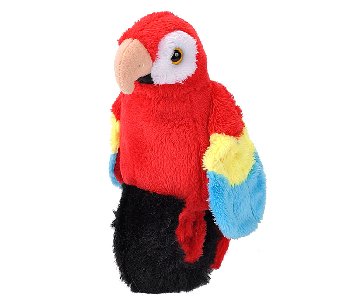 Repeating Perching Parrot Scarlet Macaw 7" Plush