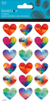 Faceted Hearts Stickers (Prismatic)
