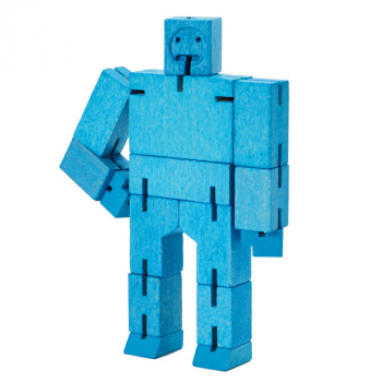 Cubebot Micro (Wooden Toy Robot) blue