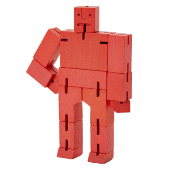 Cubebot Micro (Wooden Toy Robot) red | Areaware