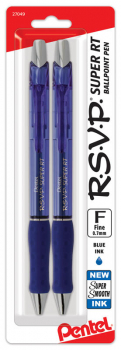 R.S.V.P. Super RT Ballpoint Pen - Blue Ink (2 pack)
