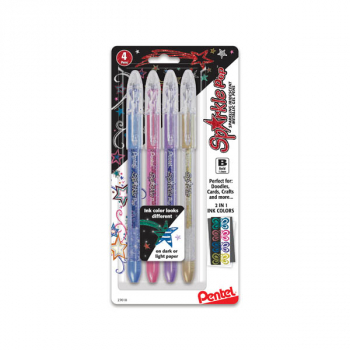 Sparkle Pop Metallic Gel Pen - 4 pack (blue-green/pink-light pink/violet-blue/gold-light gold)