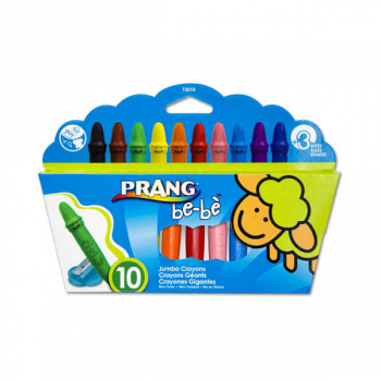 Prang be-be Jumbo Crayons - Set of 10 with sharpener