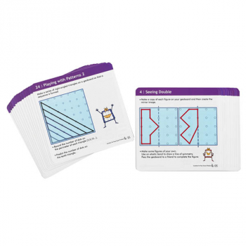 Geoboard Activity Cards - 20 2-sided cards (featuring "Geo George")