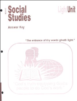 Social Studies 909-910 LightUnit Answer Key